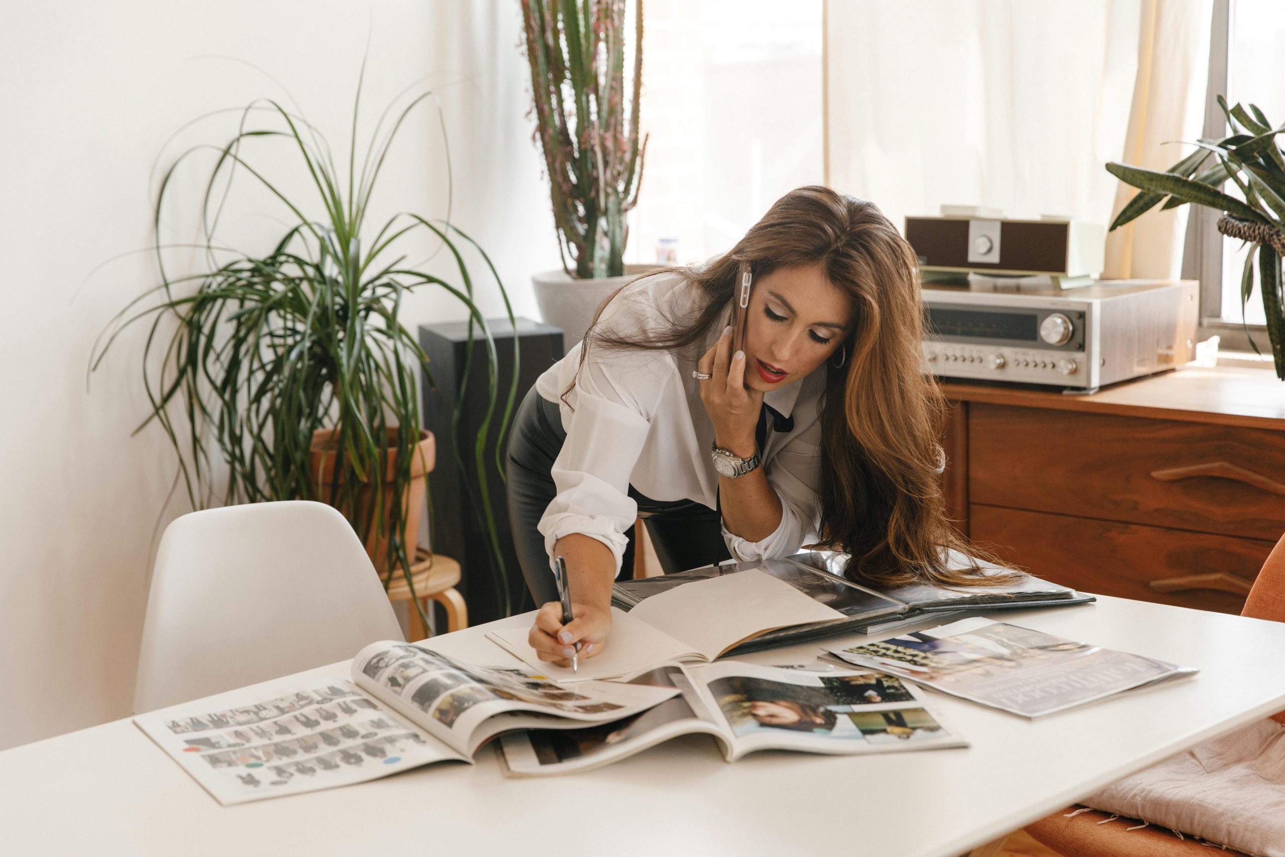 Woman managing her business